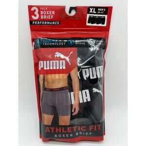 Puma Men's 3 Pack Cooling Technology Performance Boxer Briefs Size XL (40-42)